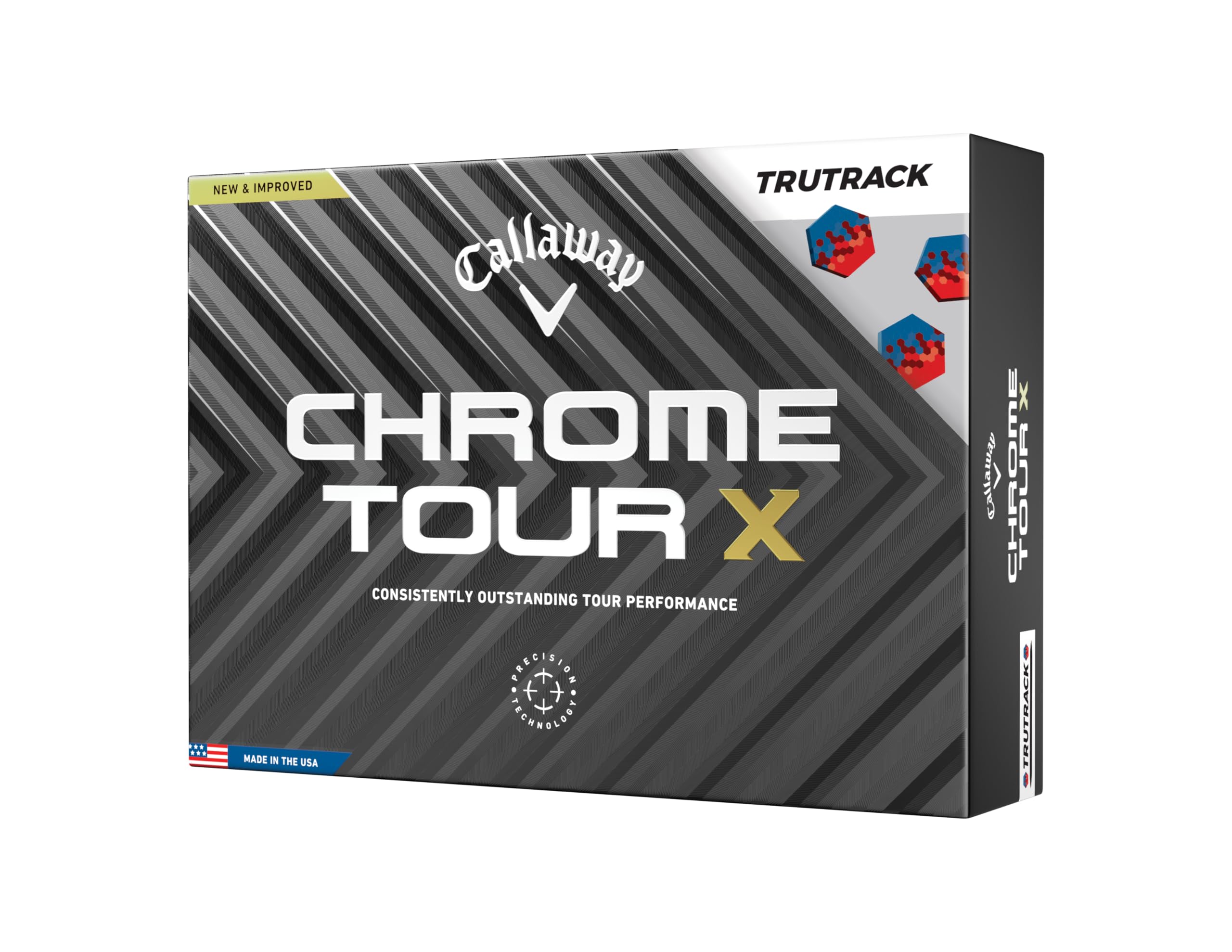 Callaway Chrome Tour X 2024 Golf Balls - Tru Track Blue/Red Pattern