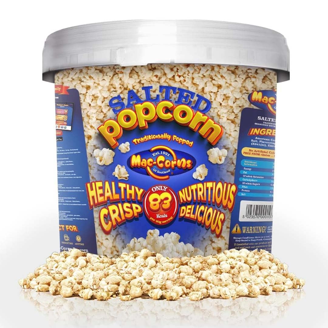 MacCorns Traditional Salted Popcorn Sharing Bucket - 12 Portions