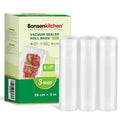 Bonsenkitchen Vacuum Sealer Rolls | 3-Pack 28x500cm BPA Free Bags