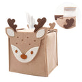 Daily Treasures Cute Deer Square Tissue Box Cover,Refillable Felt Tissue Box Holder with Hook And Loop Fasteners,Unique Tissue Storage Organizer