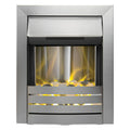 Adam Helios Electric Fire – Brushed Steel Fireplace with Pebble Bed