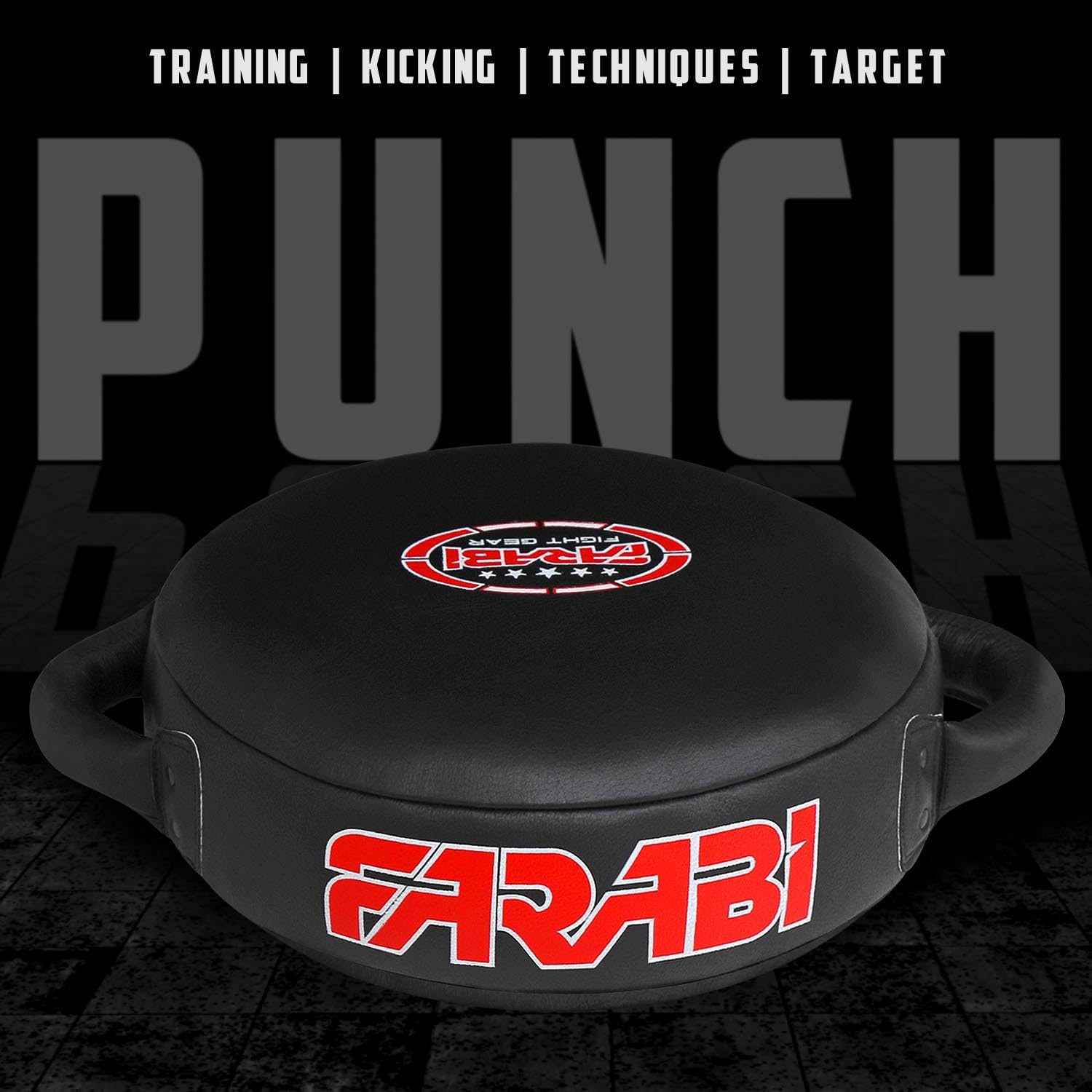 Farabi Sports Round Boxing Pad | Genuine Leather MMA Kick Mitts