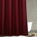 PopKozzi Burgundy Waffle Weave Shower Curtain – 84 Inch Extra Long Fabric