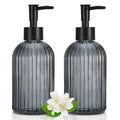 Hejo 2 Pcs 400ml Glass Soap Dispenser with Black Pump - image 1