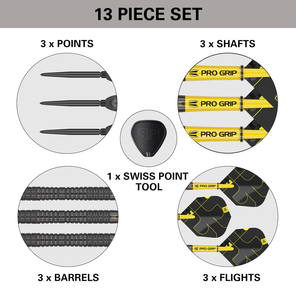 Target Darts Bolide Void 04 Steel Tip Darts - 90% Tungsten, 25g Black