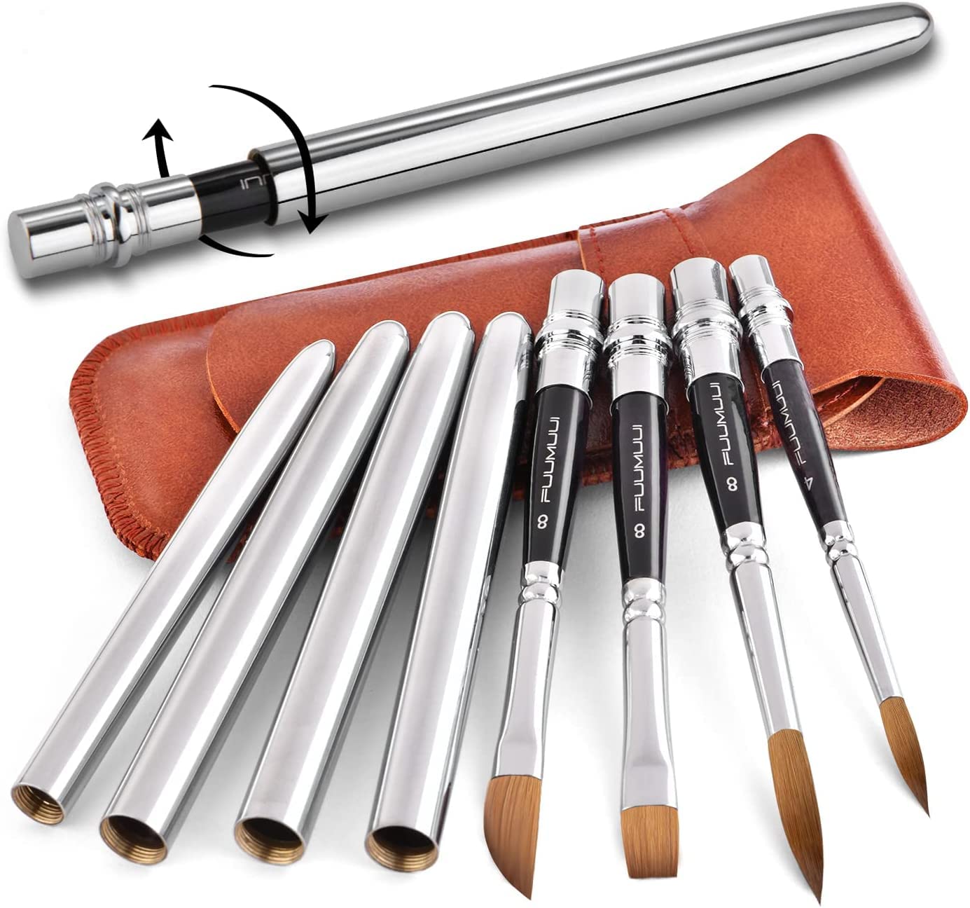 Kolinsky Sable Travel Watercolour Brush Set – 4 Pieces