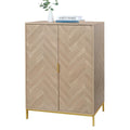 Yvsevnr Herringbone Sideboard Buffet Storage Cabinet Kitchen Cupboard