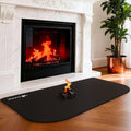 FLASLD Fireproof Fireplace Mat – Fiberglass Hearth Rug, Black 25x39"