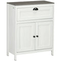 kleankin White Bathroom Floor Cabinet – Freestanding Storage Cupboard