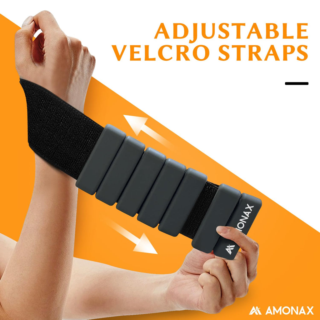 Amonax Adjustable Ankle and Wrist Weights Set | Silicone 1lb-2lb Pair