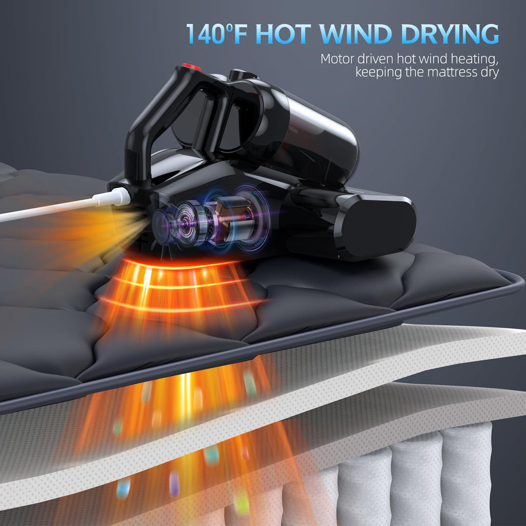 JPHYLL Mattress Vacuum Cleaner | 16Kpa UV-C Bed Vacuum with HEPA Filter
