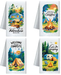 CUTHOLLOW Camping Microfiber Kitchen Towels – Set of 4 Absorbent Dishcloths