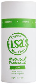 Elsa's Organic Natural Deodorant Stick – Dew | Aluminium Free – 72g