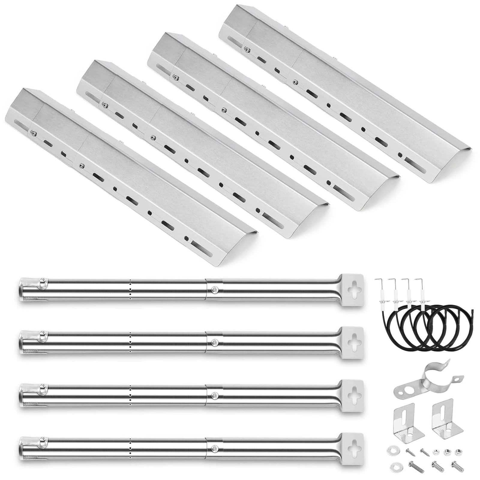 GFTIME Universal Adjustable BBQ Burner & Heat Plate Kit | Stainless Steel