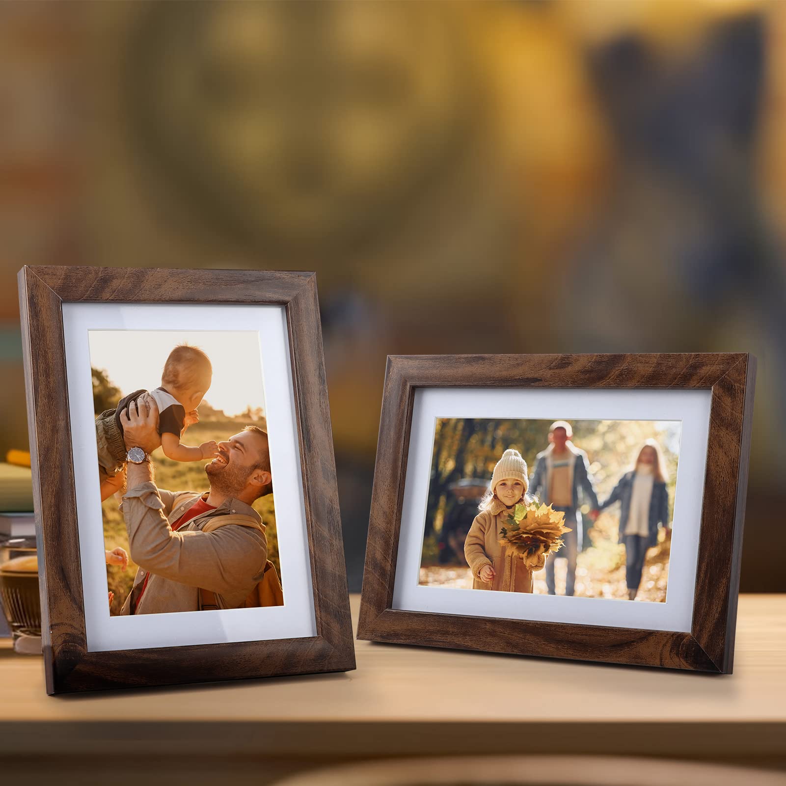 Giftgarden Walnut Brown Picture Frame Set | 10-Piece Gallery Wall Collage
