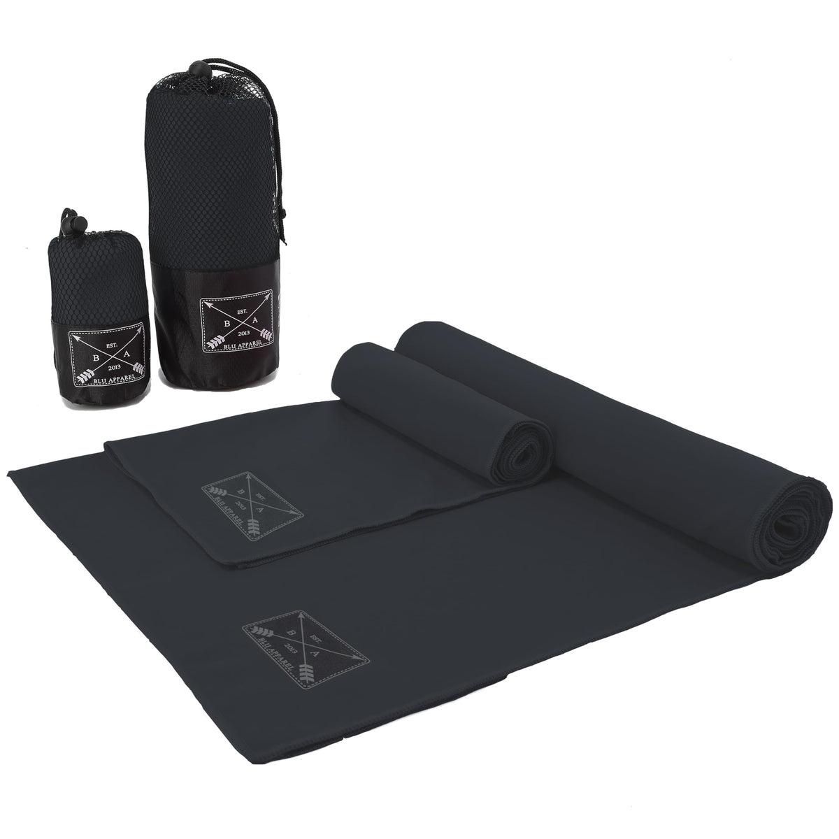 Blu Apparel Mircrofibre Towel Charcoal, Beach Towel - image 1