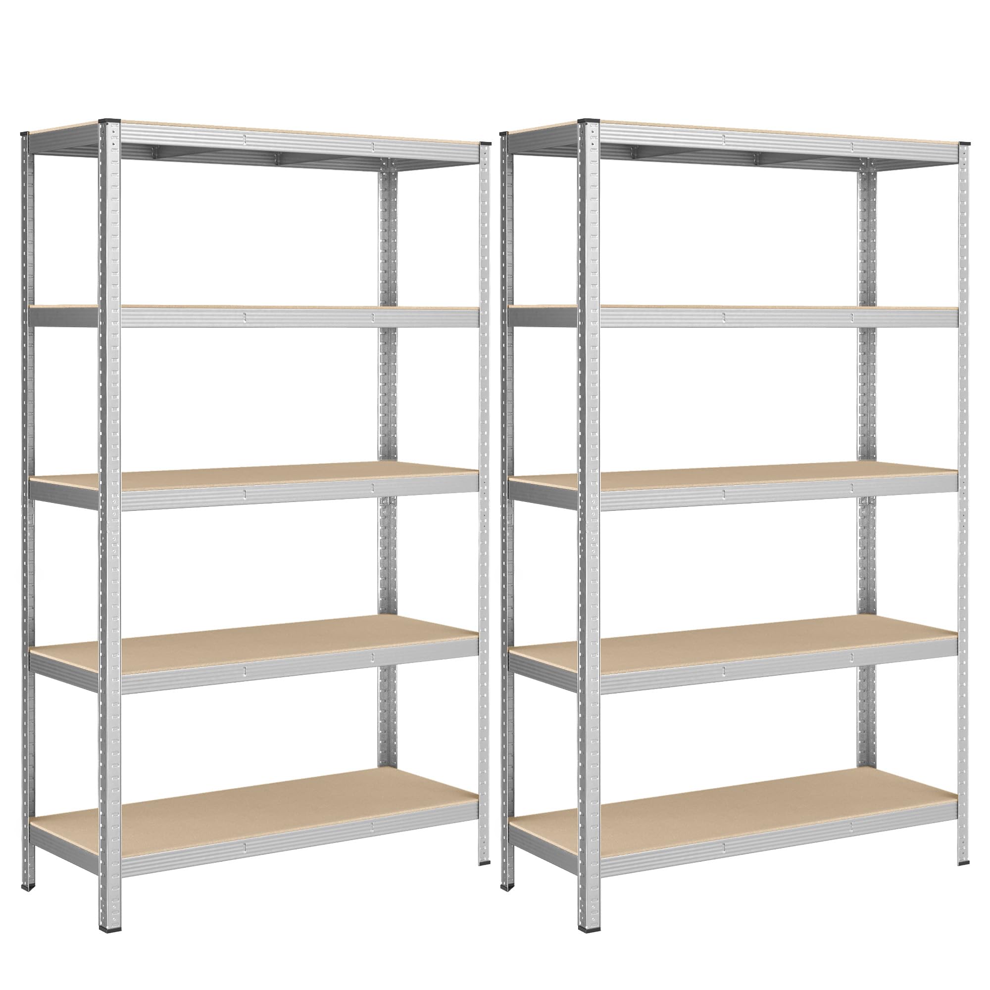 SONGMICS 5-Tier Heavy-Duty Steel Shelving Units, Set of 2 – 750kg
