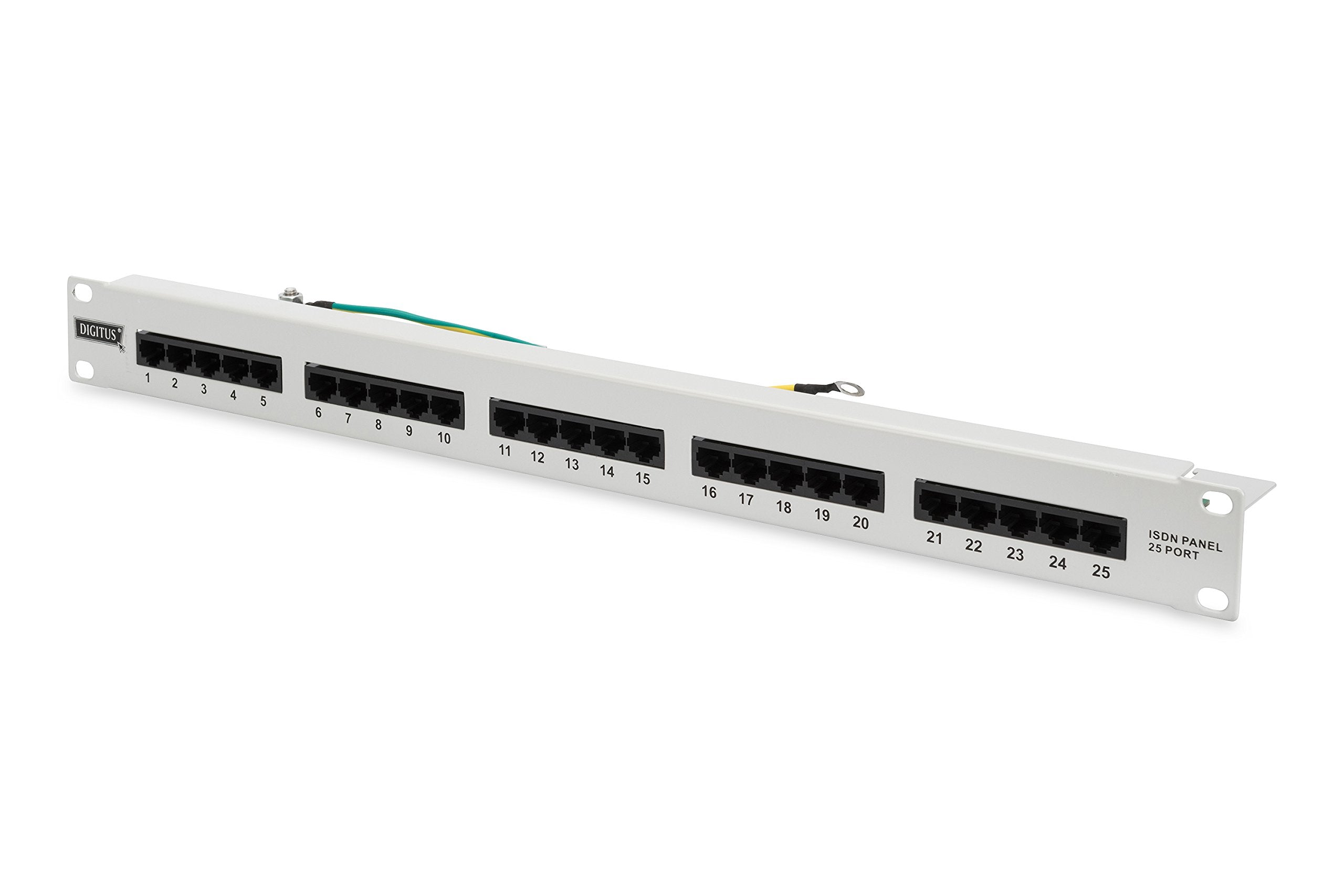 Digitus 25-Port RJ45 ISDN Patch Panel – 19-inch Cat-3 Rack Mount 1U