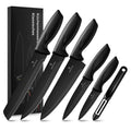 Targzier 6-Piece Kitchen Knife Set | Non-Stick Stainless Steel - Black