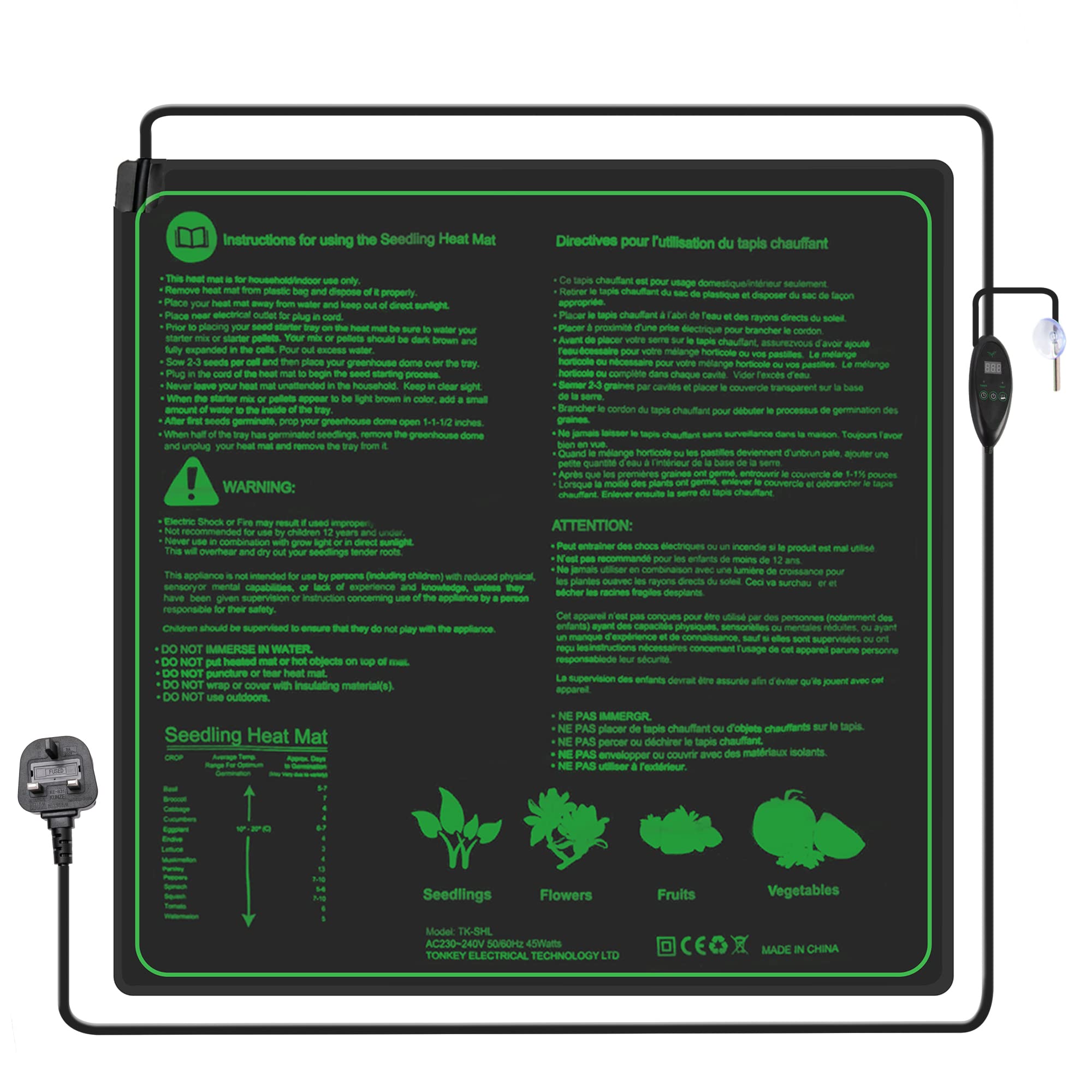 Hyindoor Seedling Heat Mat with Digital Thermostat for Germination