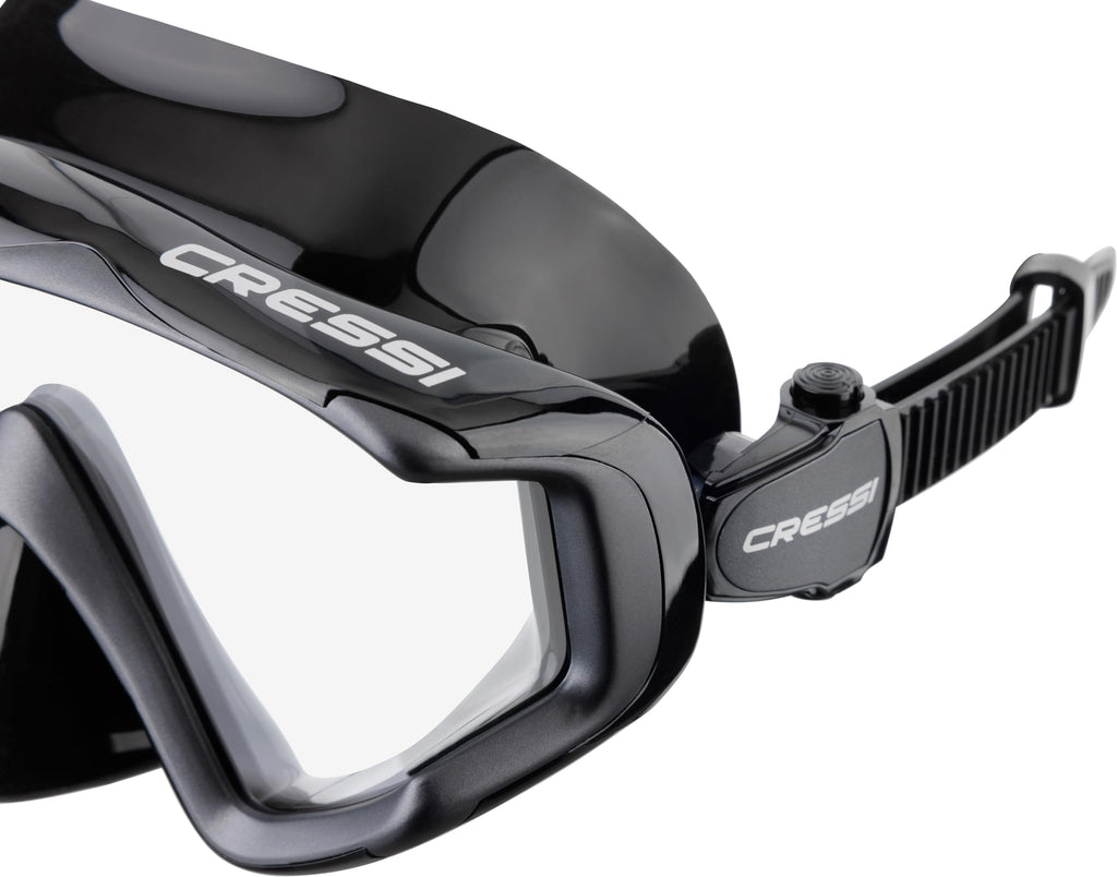 Cressi Liberty Triside Panoramic Scuba Diving Mask – Black/Graphite