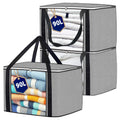 Joybees Clothes Storage Bags with Lids, 3-Pack, 90L Large Foldable Boxes with Zipper & Clear Window, Thick Scratch-Resistant Material - image 1