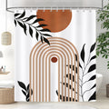 COZZSNUGE Boho Shower Curtain | Orange Mid Century Sun Arch | 183x183cm