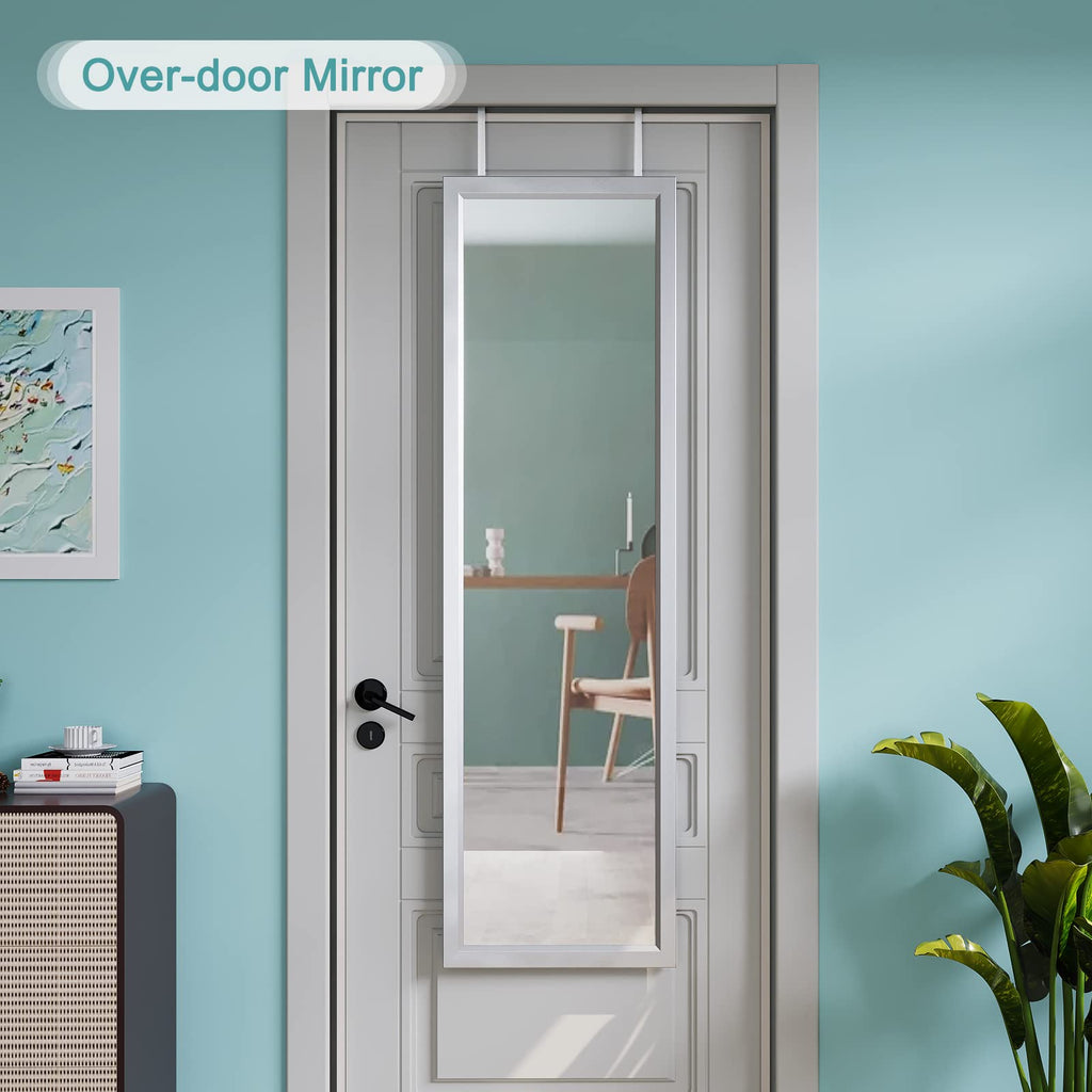 Dripex Full Length Over Door Mirror | 110x33cm Toughened Glass Silver