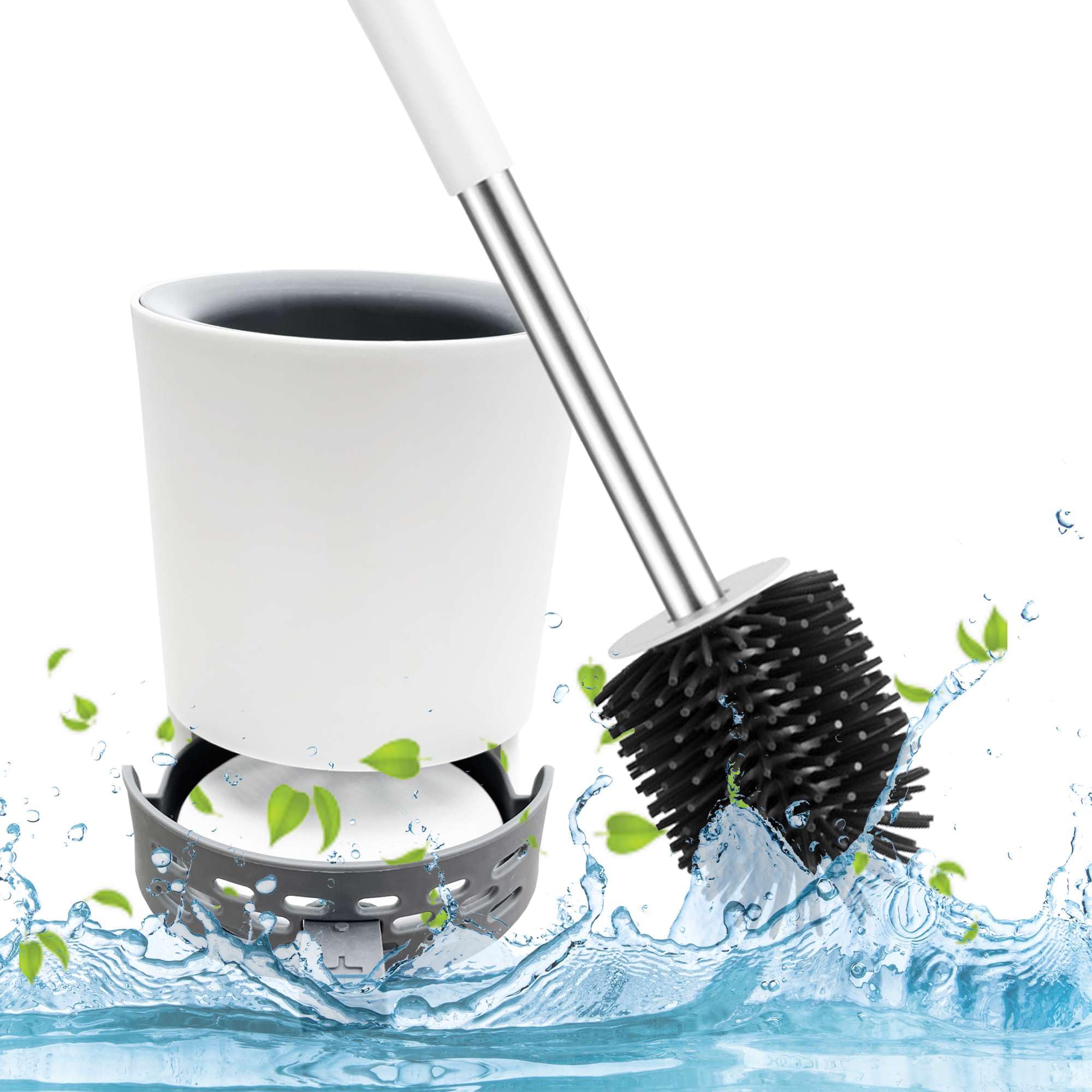 Silicone Toilet Brush 2-Pack | Anti-Clog Flexible Head