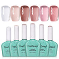 Firedeep Jelly Gel Polish Set - 6 Colors Hema Free Nude Soak Off Kit