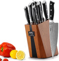 NANFANG 9-Piece Japanese Damascus Steel Kitchen Knife Set with Wood Block
