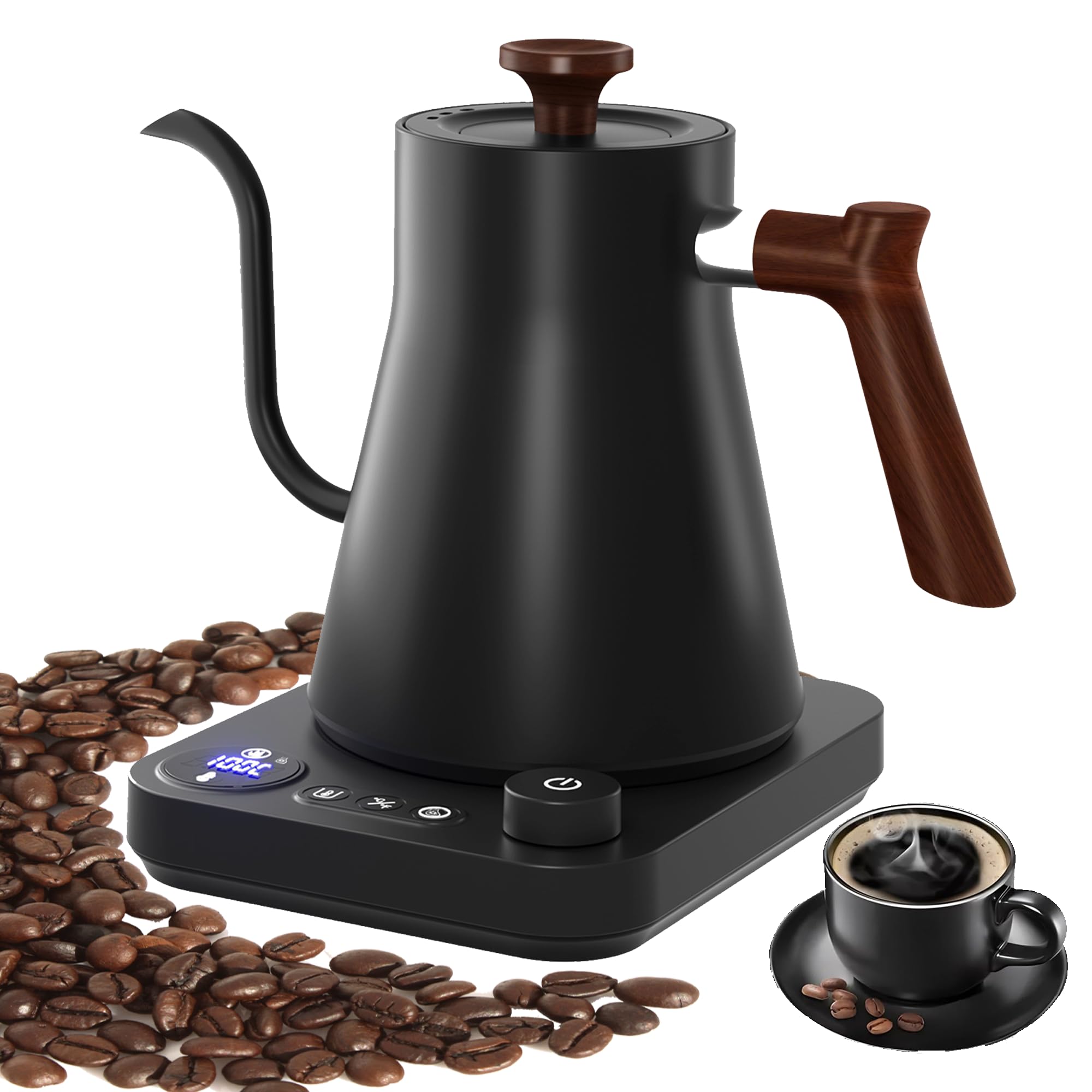 RHD Electric Gooseneck Kettle | 1200W Temp Control Stainless Steel Pot