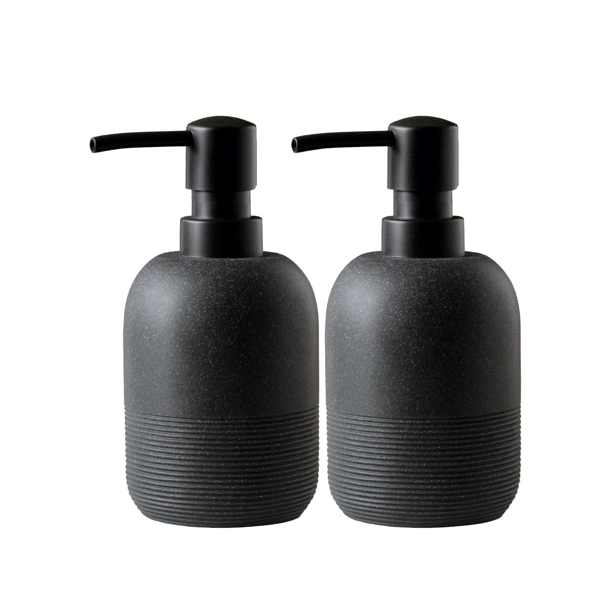 Jolof Store Black Resin Soap Dispenser Set | 2-Piece Bathroom & Kitchen Set