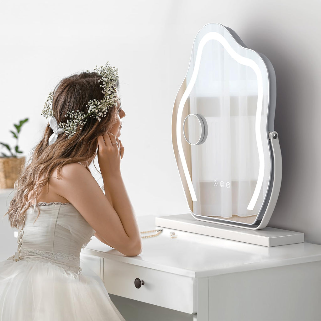 Dripex Cloud Hollywood LED Vanity Mirror – 3 Color Modes & 5X Magnifier