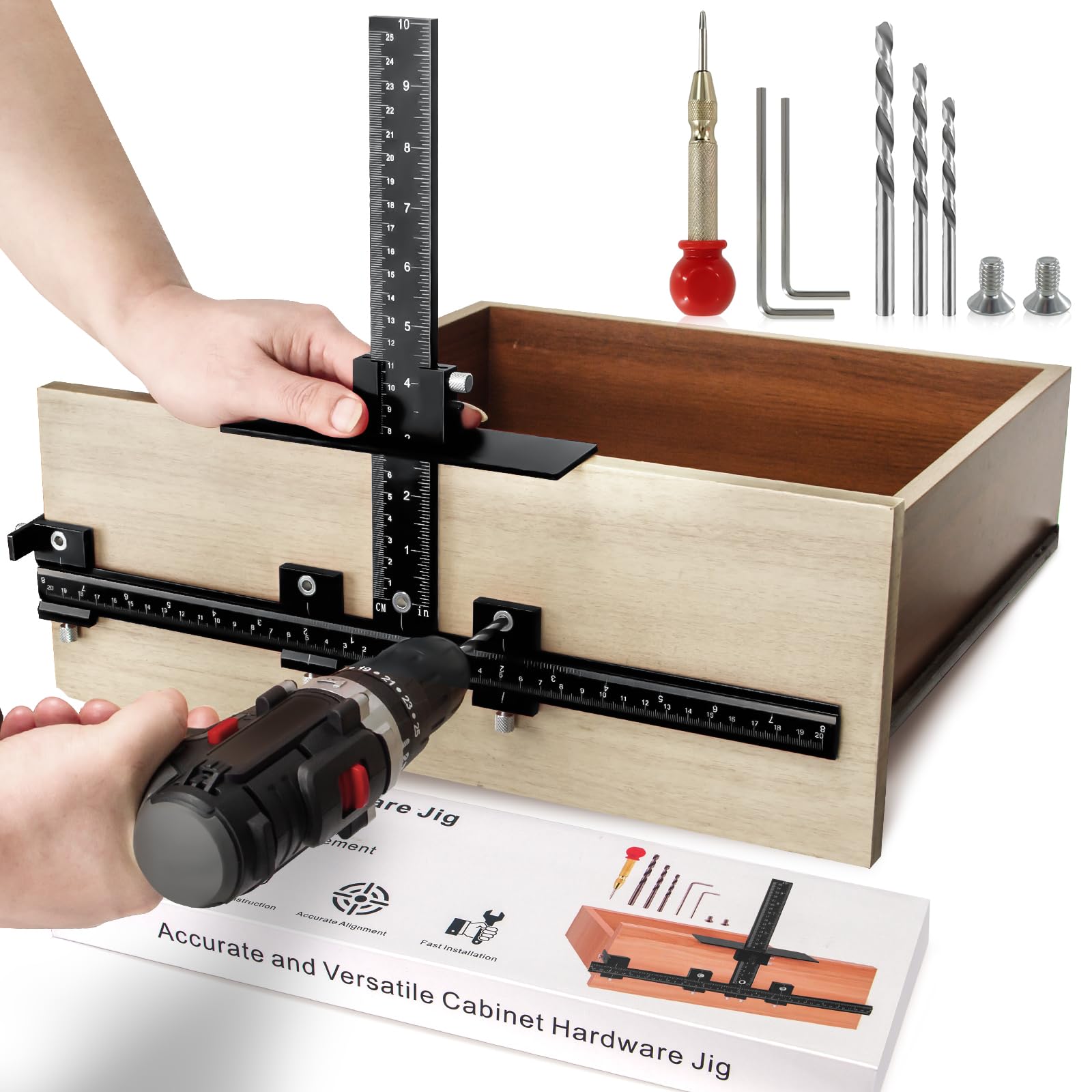 Jolof Store Cabinet Hardware Jig – Aluminum Alloy Drill Guide Template