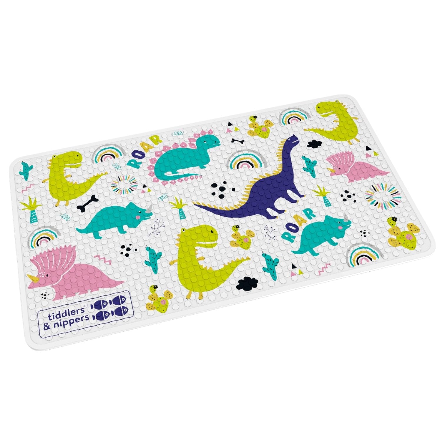 tiddlers & nippers Kids Anti Slip Bath Mat | Large 70x40cm PVC Shower Mat