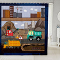 Cartoon Construction Truck Shower Curtain | Waterproof Polyester