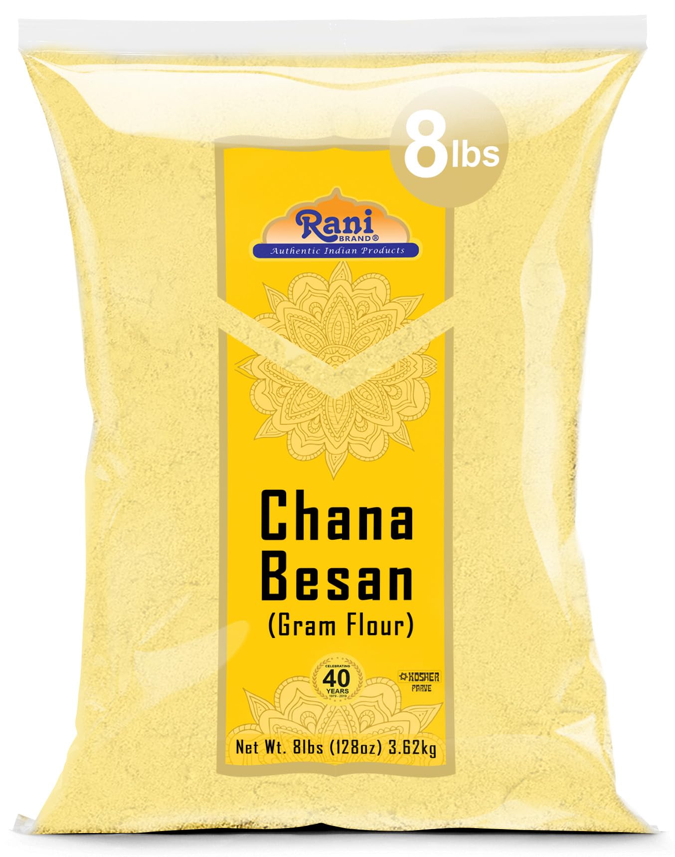 Rani Chana Besan Chickpea Flour - 8lbs Bulk, All Natural & Vegan