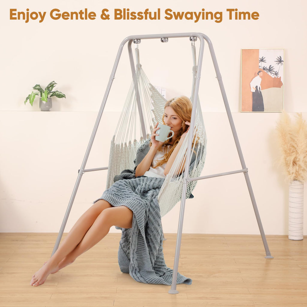 SELFLA Foldable Hammock Chair Stand – Heavy Duty Portable Steel Frame
