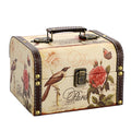 SUMNACON Retro Wooden Jewelry Chest – PU Leather Treasure Keepsake Box