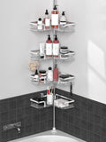 Kegii Telescopic Shower Caddy – 4-Tier Stainless Steel Corner Organiser