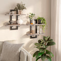 HOOBRO 2-Tier Floating Shelves Set | Greige & Black Wall Mounted Racks