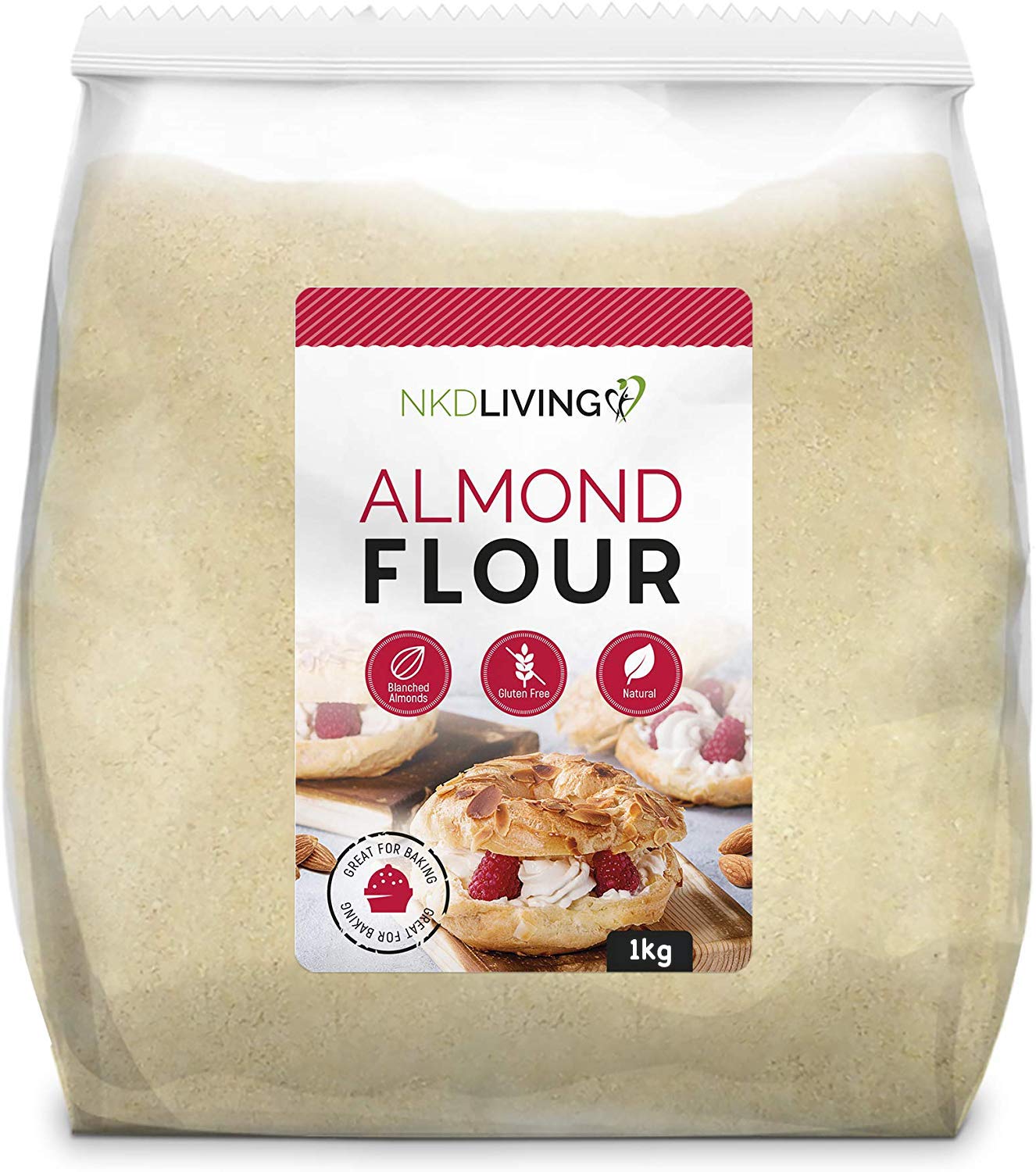 NKD Living Almond Flour 1kg – Finely Ground Spanish Almonds, Keto
