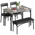 Lidzopas Dining Table Set Upholstered Chairs & Bench, Compact Space-Saving, Industrial Rustic Metal Frame, Sturdy Durable - image 1
