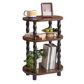 Aibiju Side Table with Solid Wood Legs, 3-Tier Oval End Table with Storage Shelf, Bedside Table Nightstand for Bedroom, Living Room, Hallway - image 1