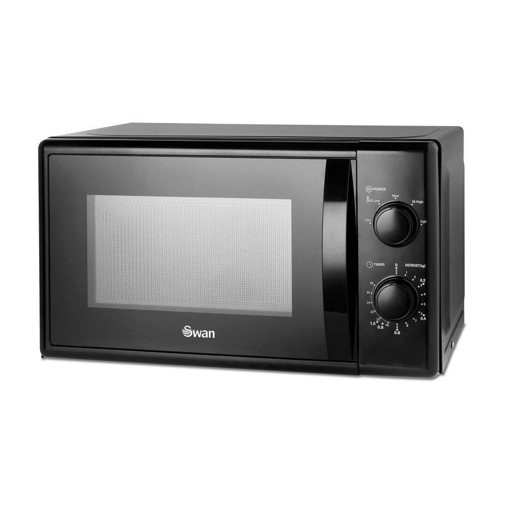 Swan 20L Manual Microwave – 700W with 5 Power Levels, Black