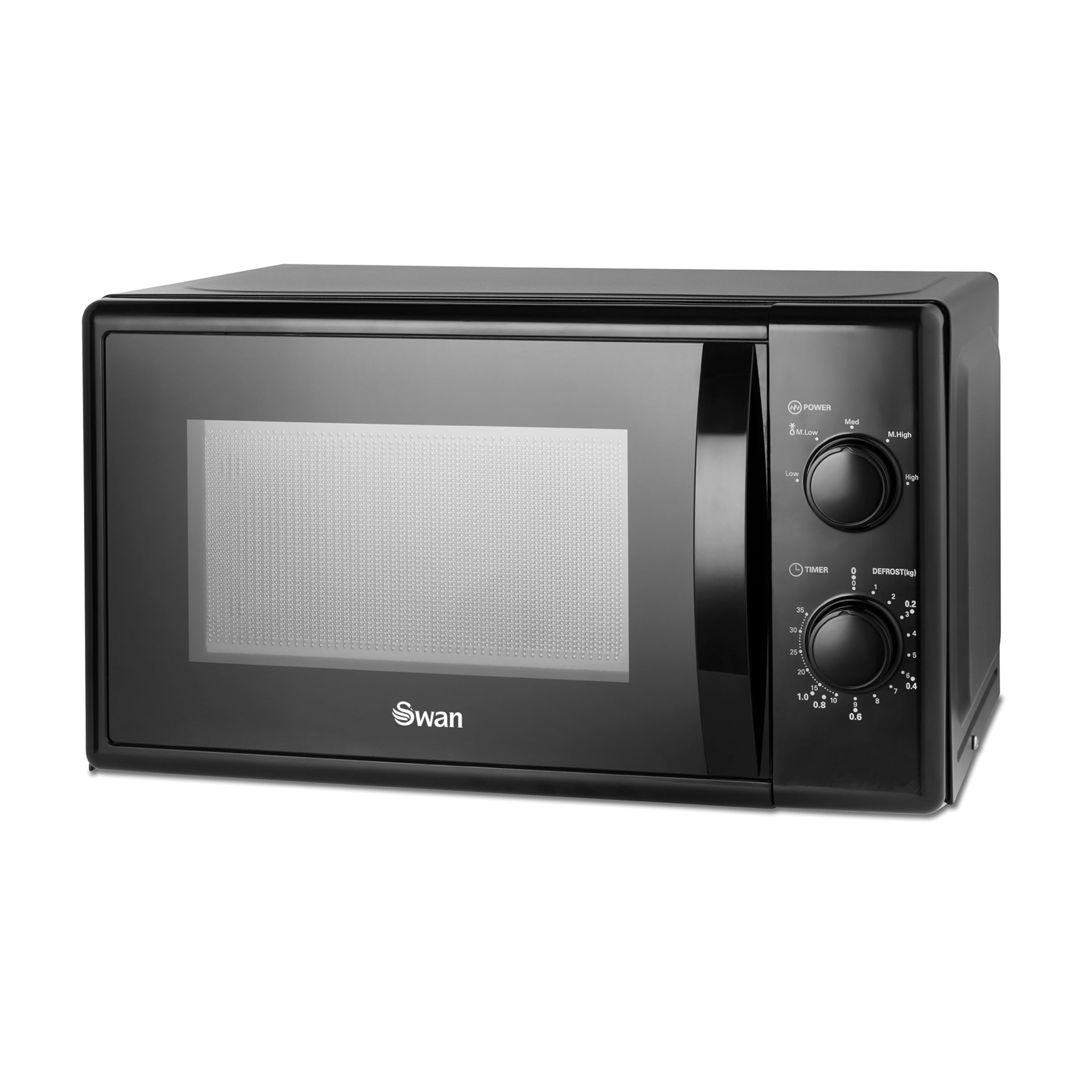 Swan 20L Manual Microwave – 700W with 5 Power Levels, Black
