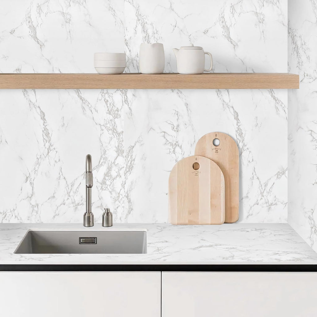 Hode White Marble Vinyl Wrap – 90cmx600cm Self Adhesive Wallpaper