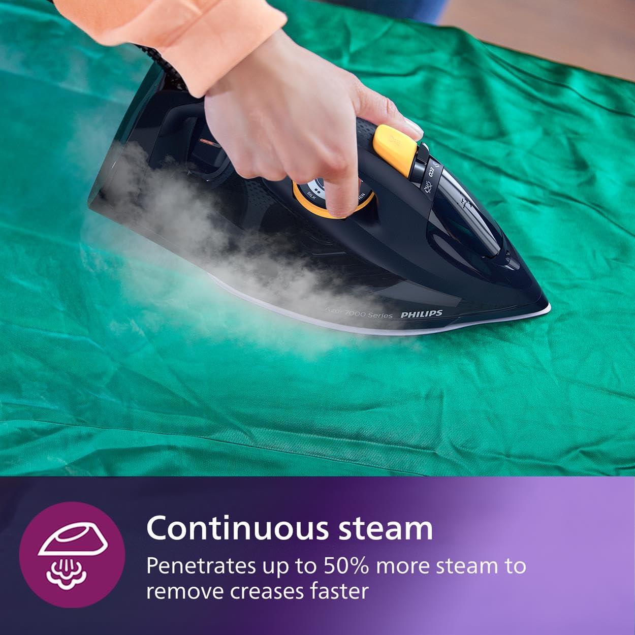 Philips 7000 Series Steam Iron – 3000W with SteamGlide Elite Soleplate