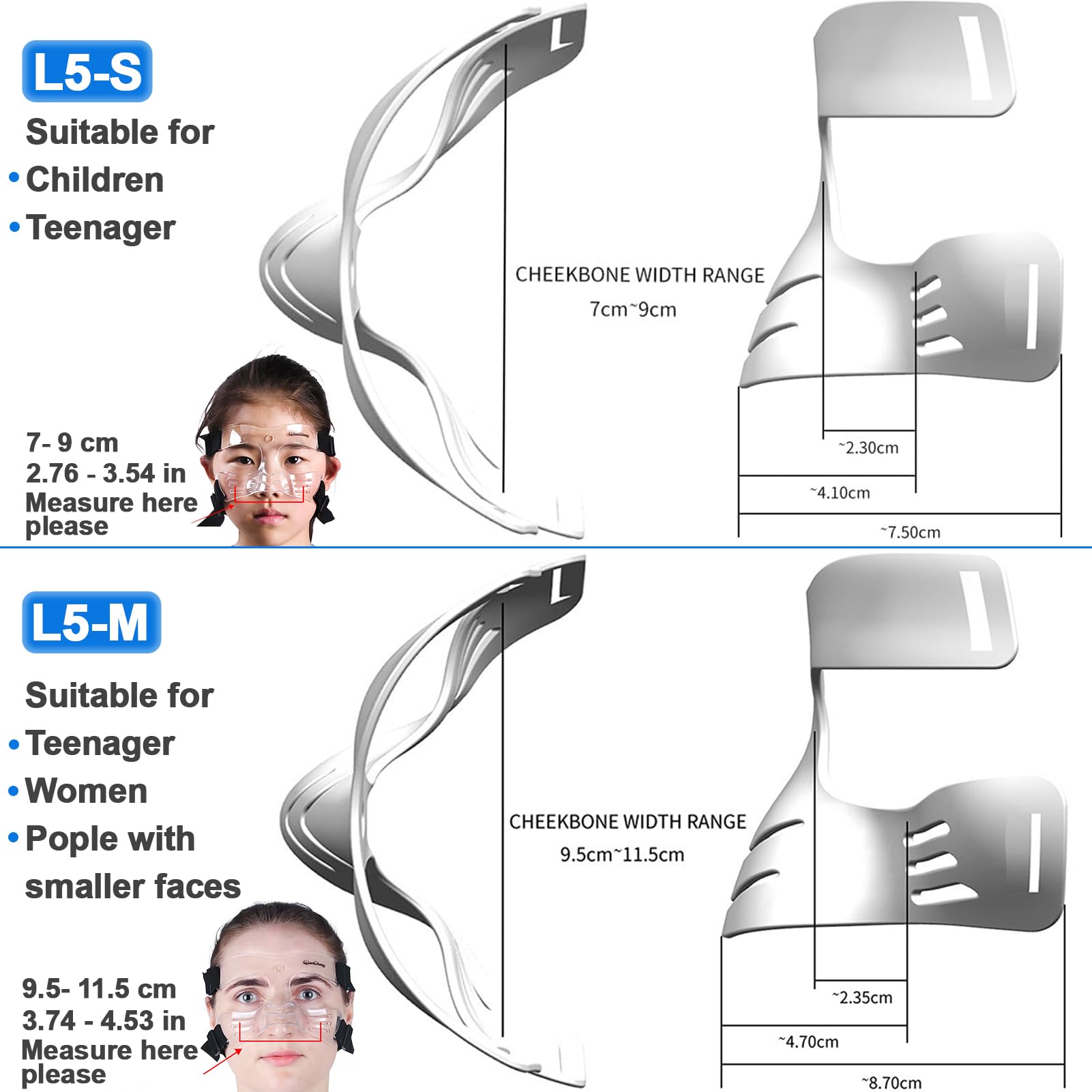 QianCheng Nose Guard Shield | Youth Sports Face Mask for Basketball – Small